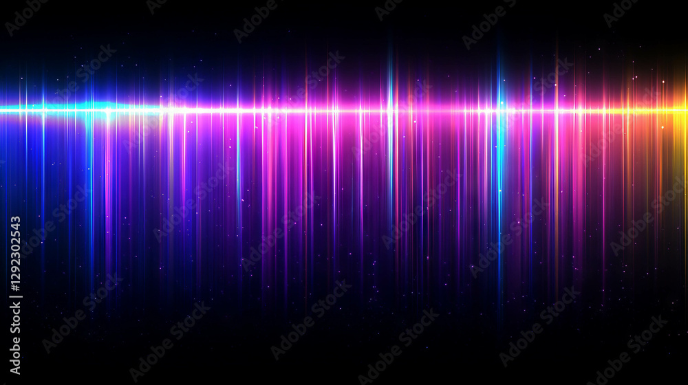 Vibrant rainbow light rays descent on dark background for abstract design Vibrant rainbow light rays descent on dark background for abstract design