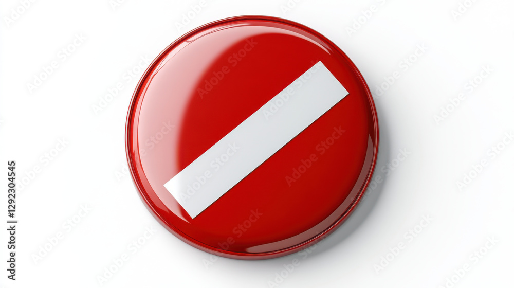 Red circular prohibition sign with white horizontal bar, symbolizing restriction Red circular prohibition sign with white horizontal bar, symbolizing restriction