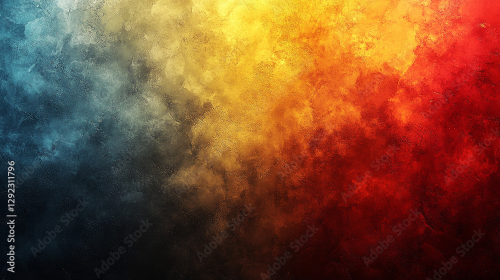 Obraz premium A vibrant abstract background with shades of yellow, burnt orange, red, fiery tones, golden brown, and black, symbolizing warmth, energy, passion, transformation, and modern artistic expression
