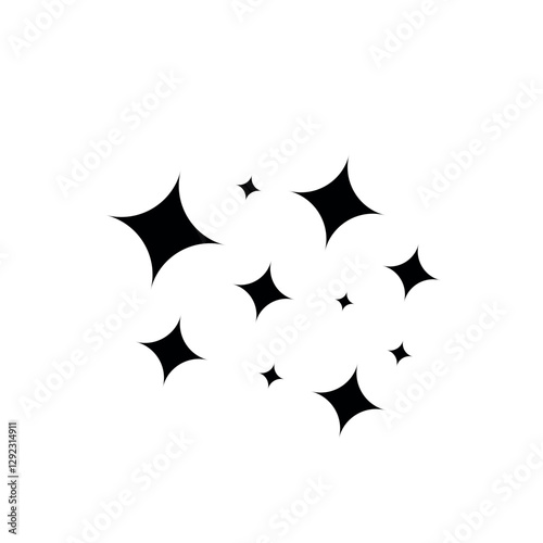 vector illustration of a flat design of a glittering light flicker symbol.