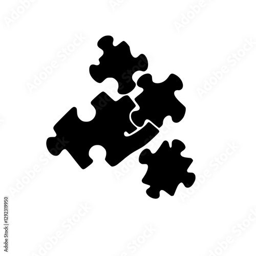 Isolated puzzle pieces showing incomplete puzzle and solution