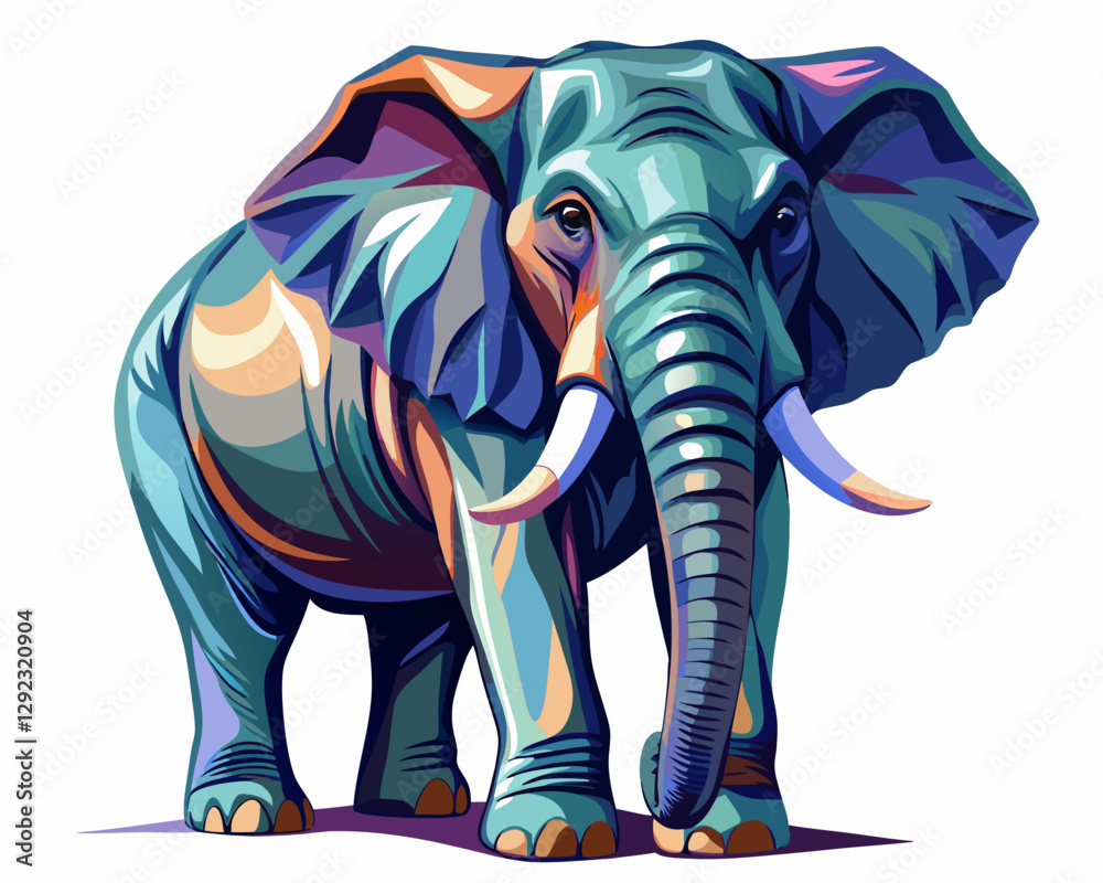 Obraz premium vector of photorealistic sculpture of a elephant, white background