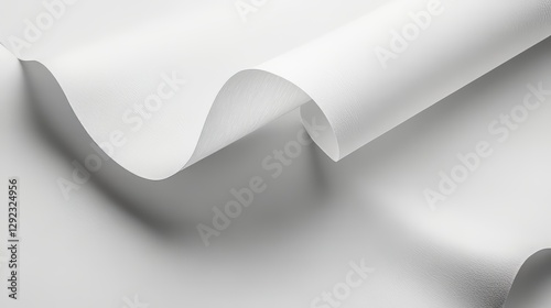 Abstract white paper curl with subtle texture
