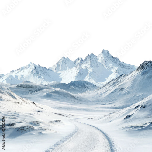 snow covered mountains in winter