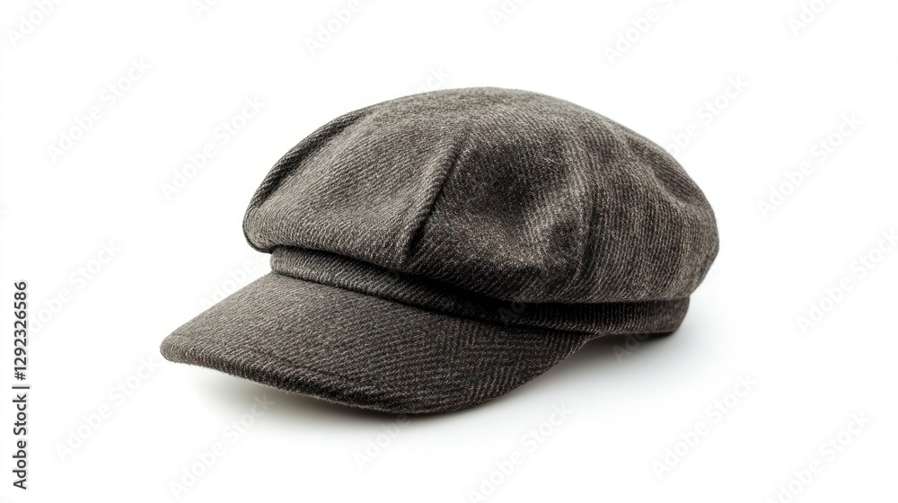 Grey wool cap, studio shot, white background Grey wool cap, studio shot, white background