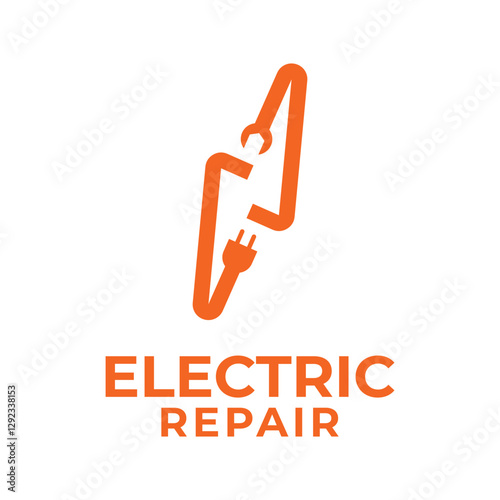 electric repair flat minimalist logo design