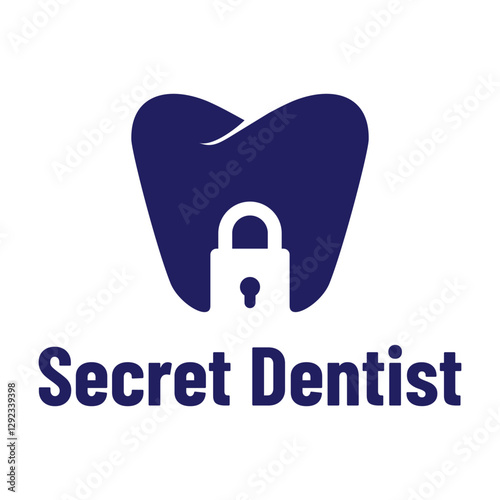 secret private dentist flat minimalist logo design