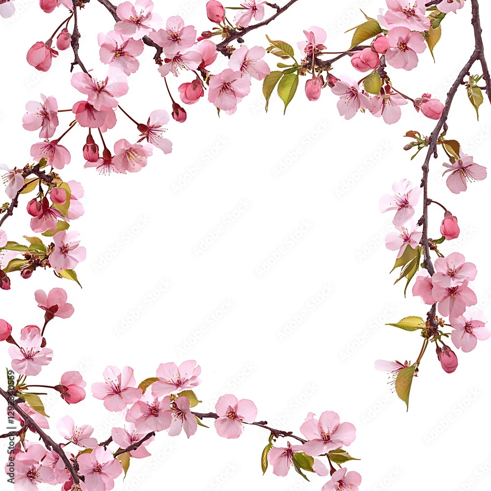 Artistic photo overlays of tree branches and blossoms, ideal for summer and spring, enclosed in a painted frame. Artistic photo overlays of tree branches and blossoms, ideal for summer and spring, enclosed in a painted frame.