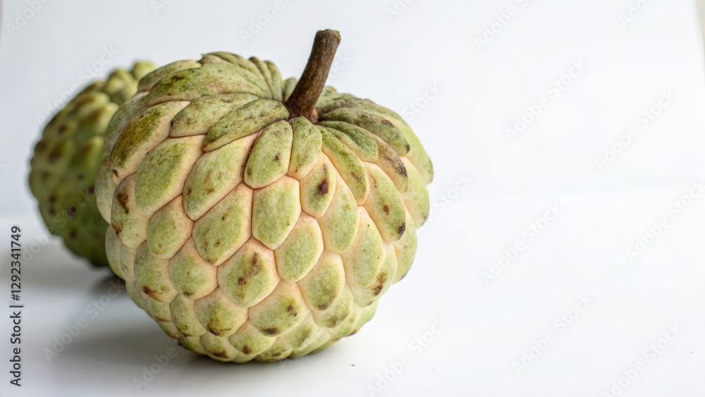 Obraz premium Two Custard Apples on White Background