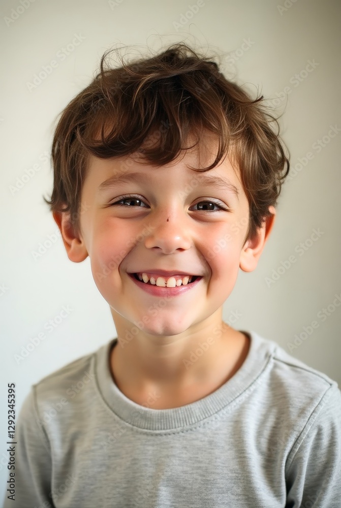 Portrait of happy smiling child looking directly at camera in studio Portrait of happy smiling child looking directly at camera in studio