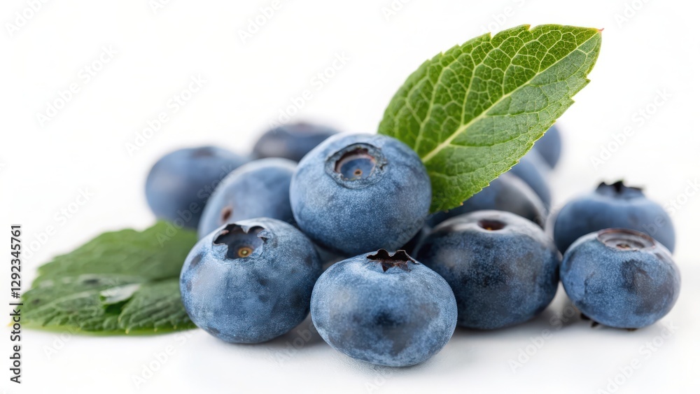 Blueberries with Mint Leaves Blueberries with Mint Leaves