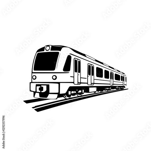 "Train illustration.
" train in a perspective view.