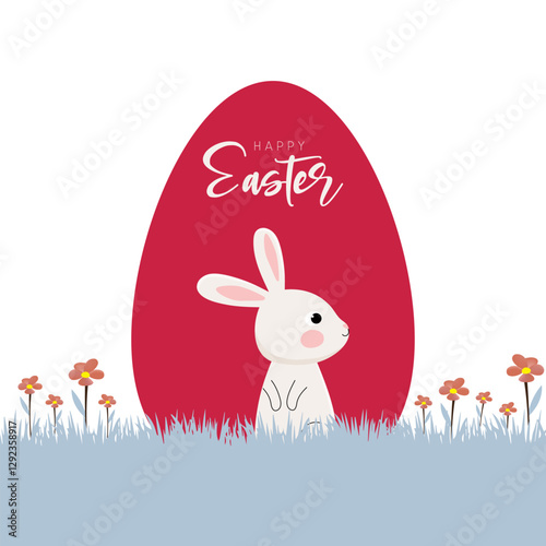 happy easter day. happy easter day egg with bunny wallpaper background. happy easter greeting card.