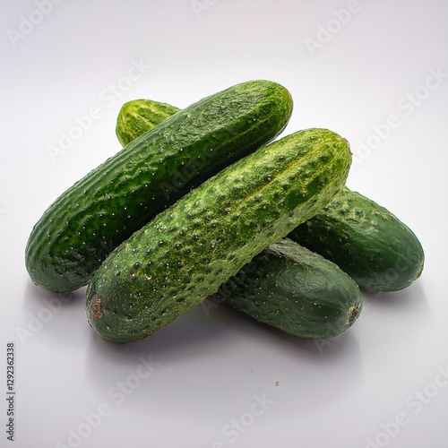 Fresh Cucumbers Whole and Sliced for Culinary Use photo