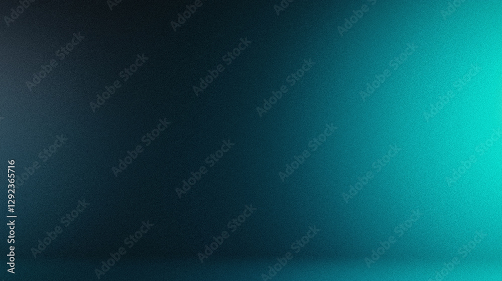 Fototapeta premium smooth gradient background featuring dark tones transitioning to vibrant teal, perfect for various design projects. Abstract grainy gradient background.