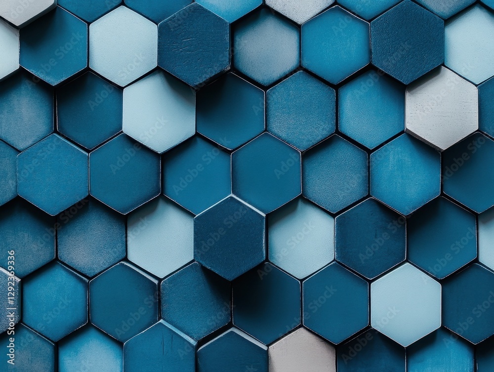 Abstract Hexagon Pattern Background Texture in Shades of Blue Abstract Hexagon Pattern Background Texture in Shades of Blue