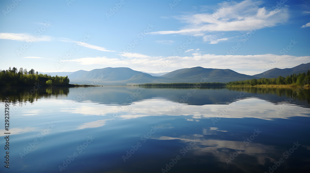 A beautiful lake with mountains in the background A beautiful lake with mountains in the background