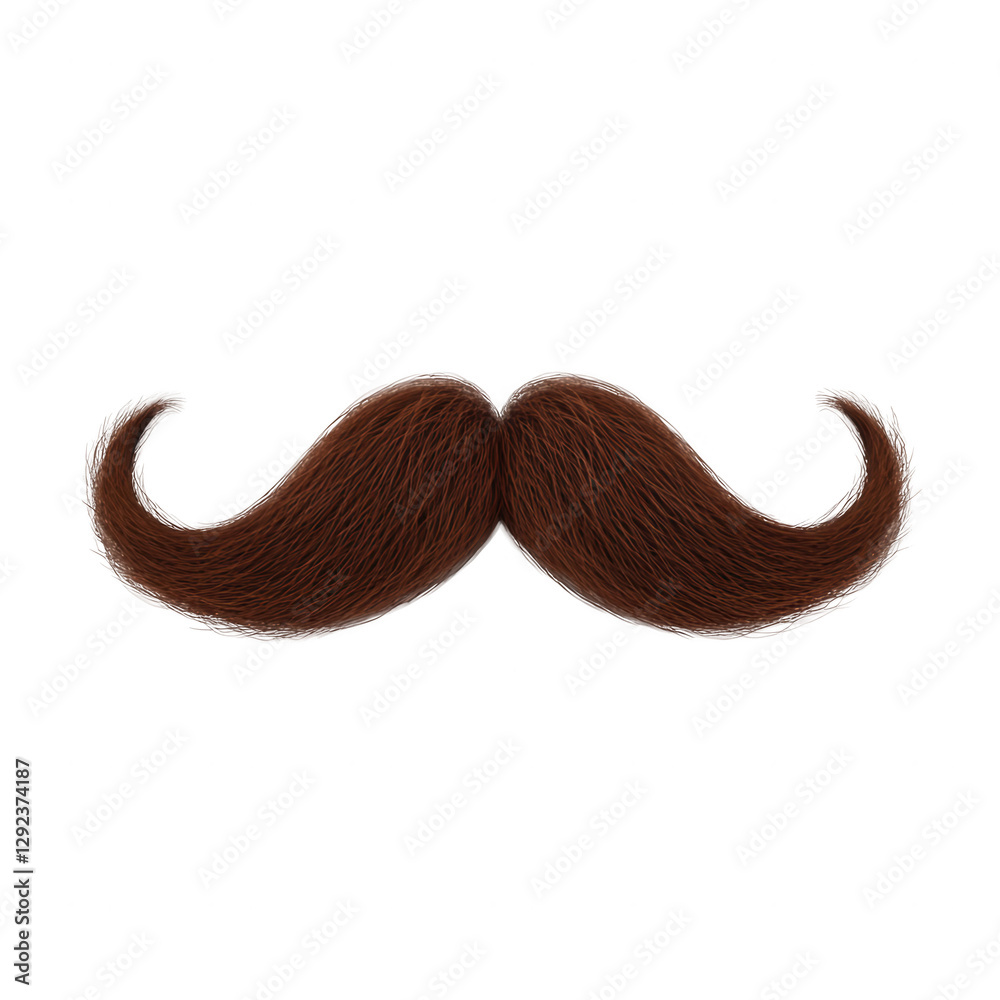 Brown curly mustache graphic with transparent background suitable for festive occasions or playful designs highlighting facial hair themes during celebrations Brown curly mustache graphic with transparent background suitable for festive occasions or playful designs highlighting facial hair themes during celebrations