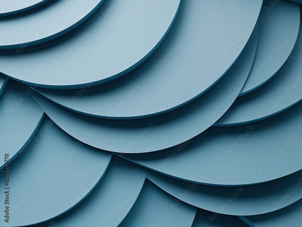 Fototapeta premium Abstract Blue Circular Pattern with Smooth Gradient Texture