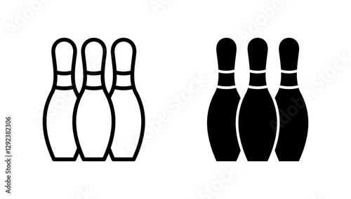 Bowling icon vector. bowling ball and pin sign and symbol.