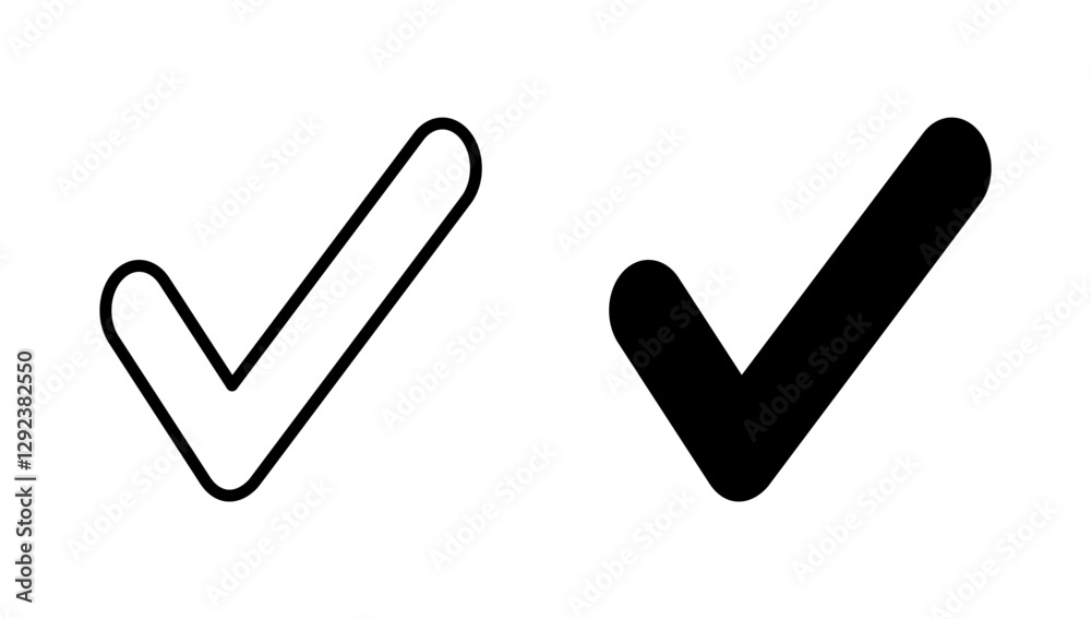 Check mark icon vector. Tick mark sign and symbol