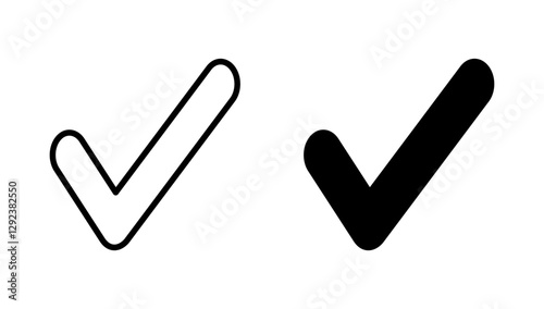 Check mark icon vector. Tick mark sign and symbol