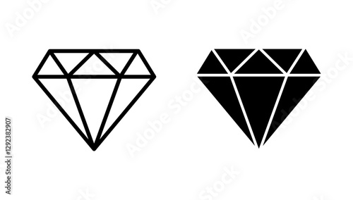 Diamond icon vector. diamond gems sign and symbol