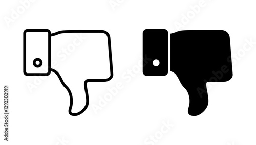 Dislike icon vector. dislike sign and symbol. Hand with thumb down