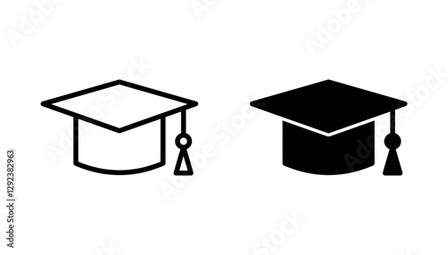 Education icon vector. Graduation cap sign and symbol. Graduate. Students cap