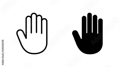 Hand icon vector. hand sign and symbol. palm