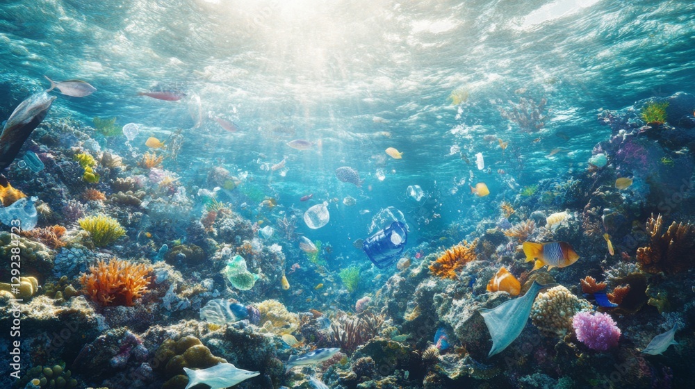 Fototapeta premium Reducing plastic waste global initiatives environmental impact and community engagement