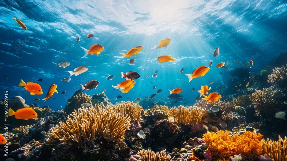 Fototapeta premium Coral reef restoration efforts in tropical oceans a vital initiative for marine ecosystem recovery