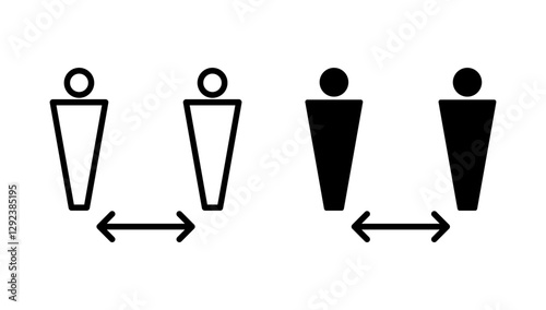 Social distance icon vector. social distancing sign and symbol. self quarantine sign