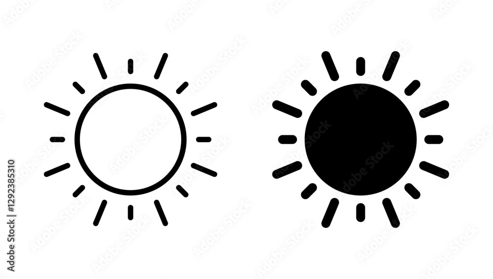 Sun icon vector. Brightness sign and symbol Sun icon vector. Brightness sign and symbol