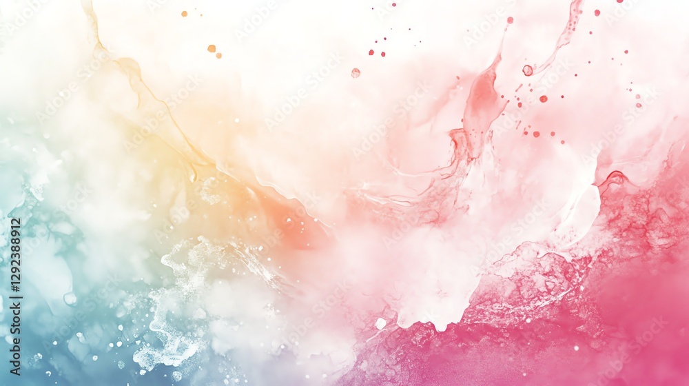 Obraz premium A vibrant abstract background featuring a blend of soft colors, including pink, blue, and white, creating a fluid and artistic atmosphere.