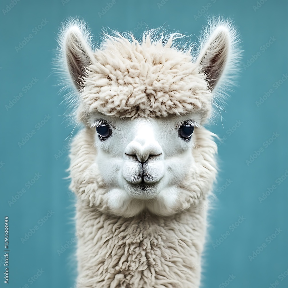 Charming alpaca glowing humorously with a blue background charm vividly
Charming alpaca glowing humorously with a blue background charm vividly