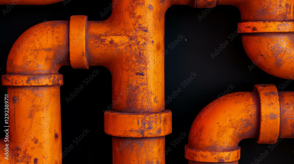 Industrial pipe patterns with subtle rust texture for background design Industrial pipe patterns with subtle rust texture for background design