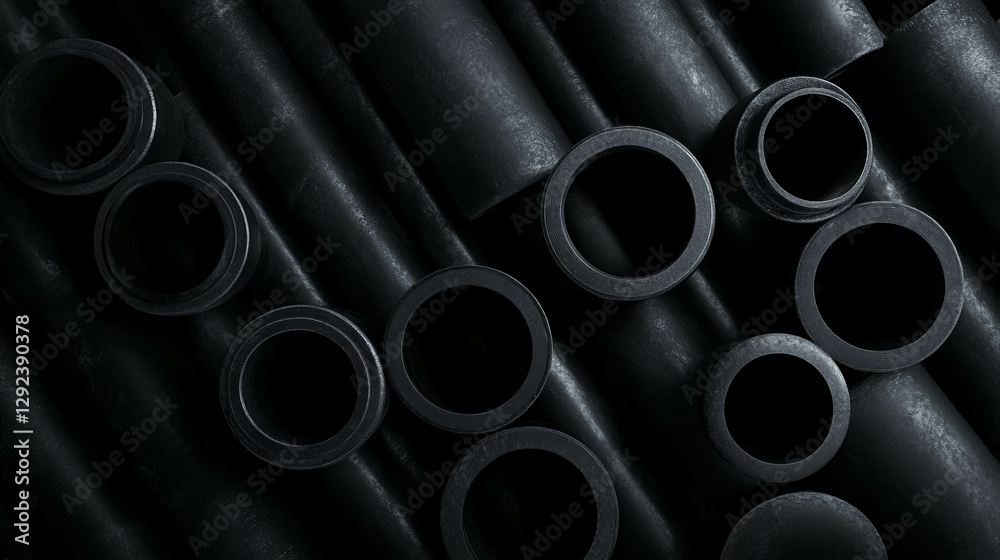 Industrial pipe arrangement with varied diameters for modern design projects Industrial pipe arrangement with varied diameters for modern design projects