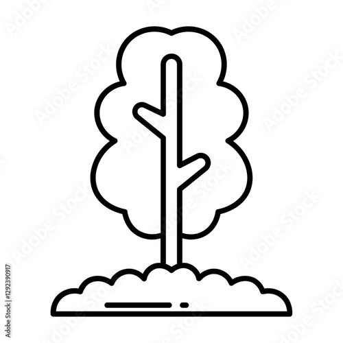 Reforestation icon in outline style