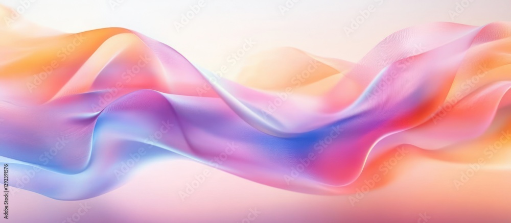 Fototapeta premium Abstract Flowing Pastel Ribbons Soft Focus Liquid Design Element