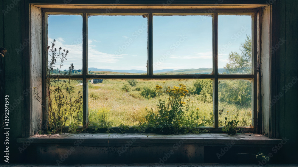 Naklejka premium Scenic view windows beautiful ideas design decorating scenery landscape interior inspiration backdrop wallpaper background