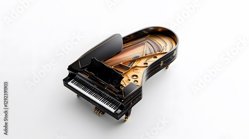 Elegant grand piano showcase in artistic studio environment