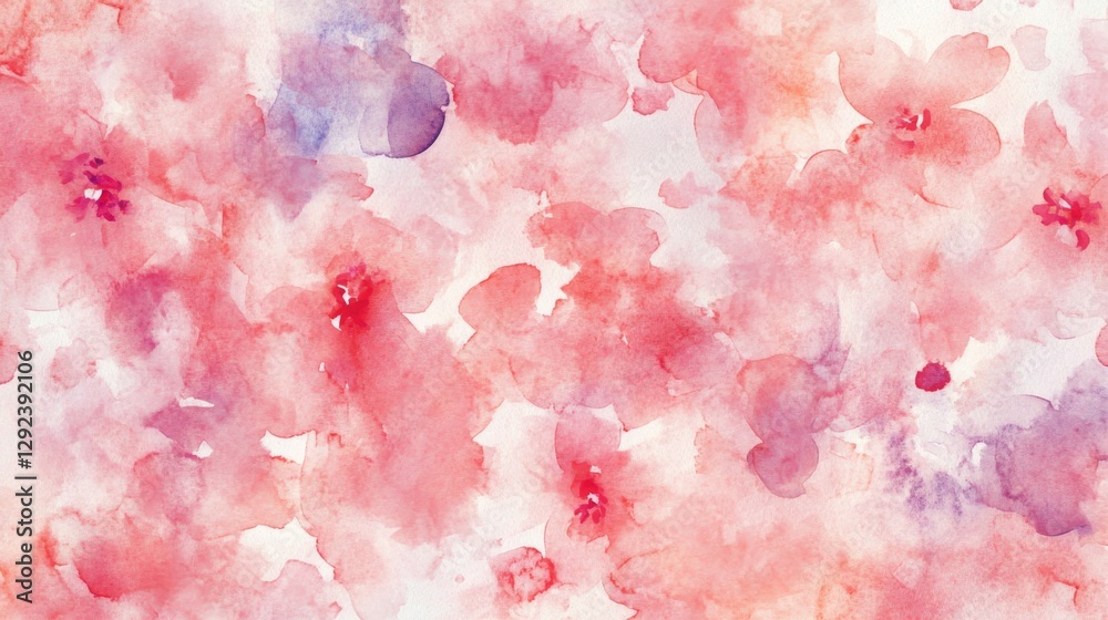 Fototapeta premium Painting cherry blossoms sakura grove watercolor art tranquil environment close-up view nature's beauty
