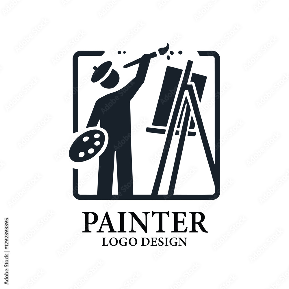 Painter Vector Logo Design Painter Vector Logo Design