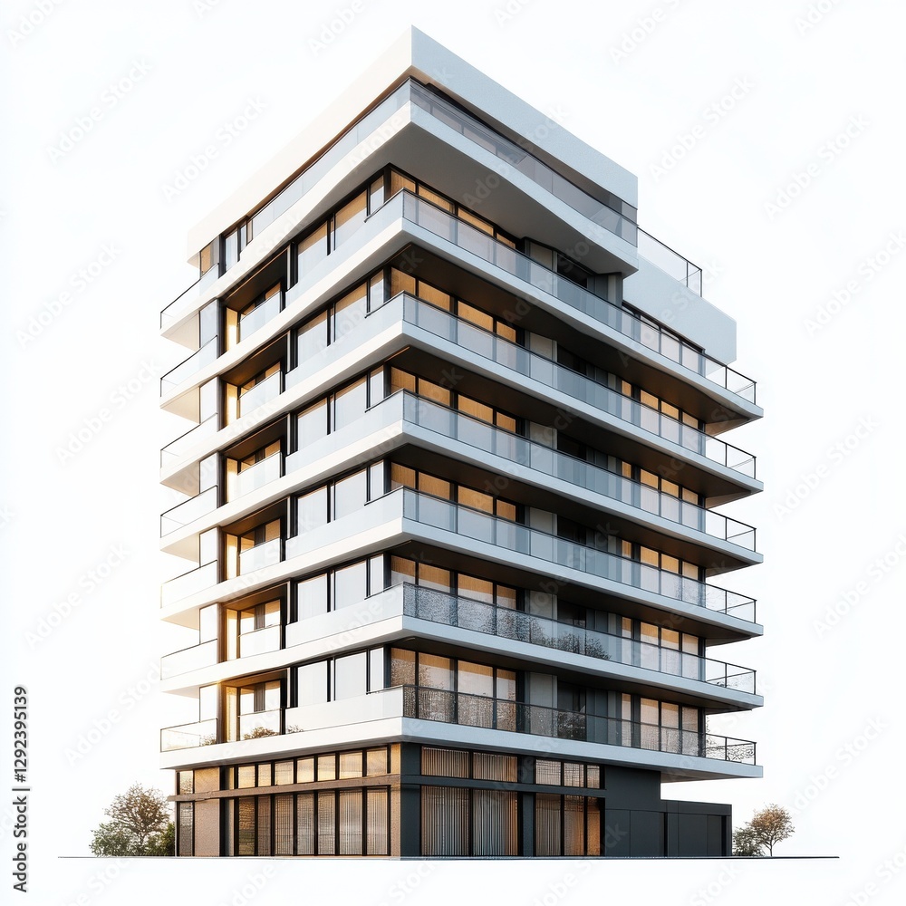 modern apartment building, white background, orthographic view, architectural design style, smooth and clean . modern apartment building, white background, orthographic view, architectural design style, smooth and clean .