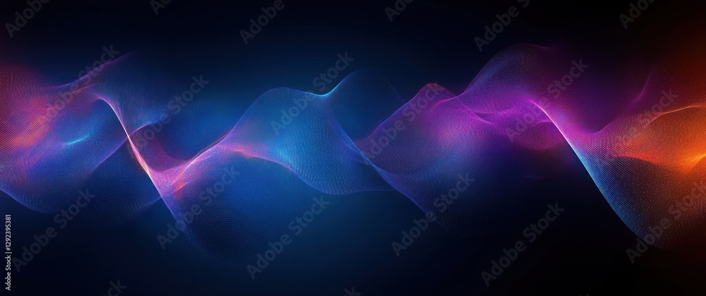 Fototapeta premium Dynamic Abstract Wave Flow Light Mesh Technology Background Futuristic Digital Network Illustration