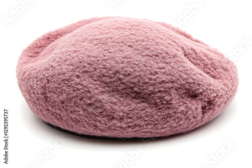 Pink beret, studio shot, against white background