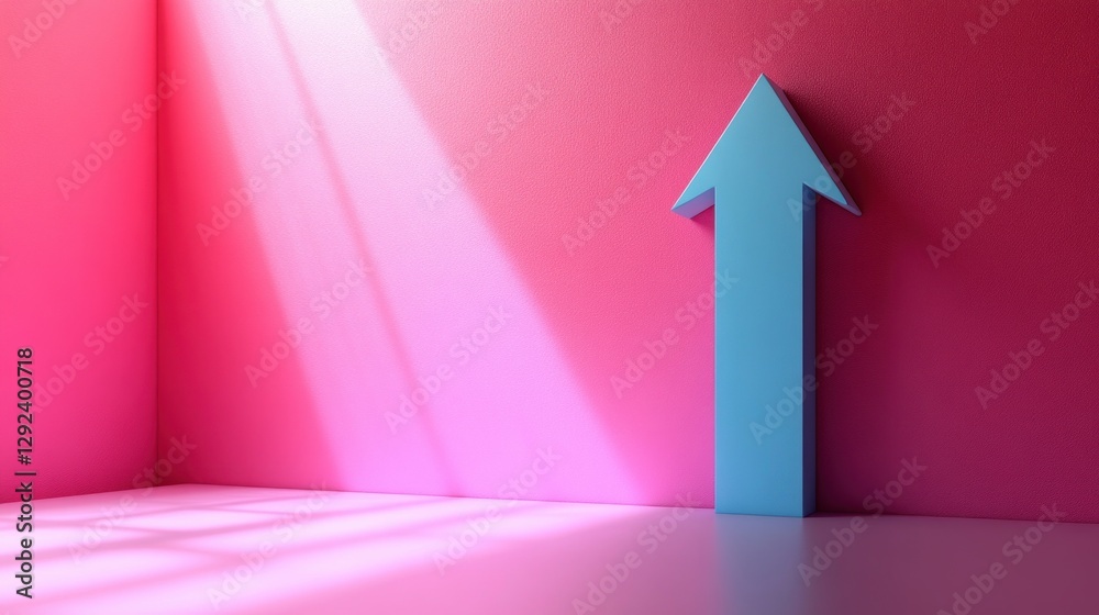 3D Upward Arrow Symbolizing Business Success and Growth in Minimalistic Style 3D Upward Arrow Symbolizing Business Success and Growth in Minimalistic Style