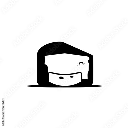 Abstract composition of a graphic humanoid face with a simple design.