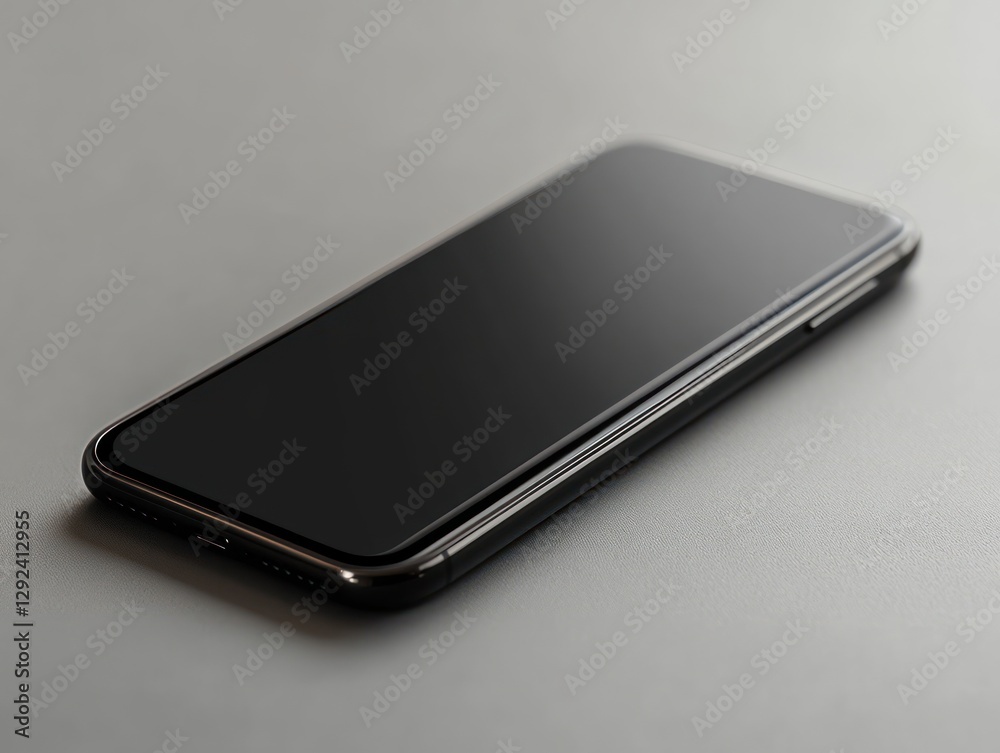 Minimalist Smartphone Mockup in Soft Natural Light with Blank Screen and Light Grey Background Minimalist Smartphone Mockup in Soft Natural Light with Blank Screen and Light Grey Background